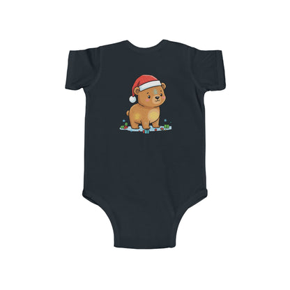 Adorable Christmas Bear Bodysuit, Cute Baby Outfit, Holiday Gift, Infant Christmas Apparel, Santa Bear Baby Onesie