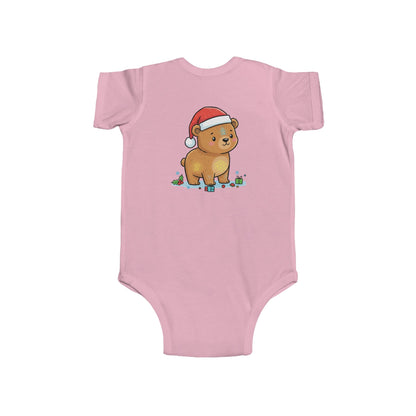 Adorable Christmas Bear Bodysuit, Cute Baby Outfit, Holiday Gift, Infant Christmas Apparel, Santa Bear Baby Onesie