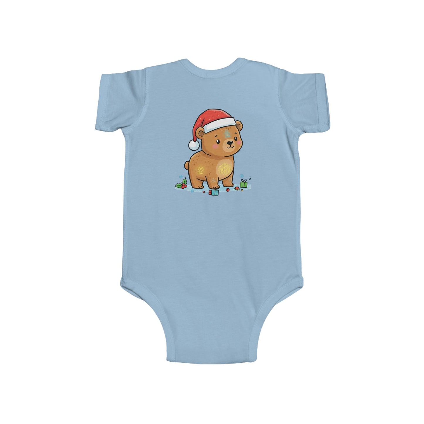 Adorable Christmas Bear Bodysuit, Cute Baby Outfit, Holiday Gift, Infant Christmas Apparel, Santa Bear Baby Onesie