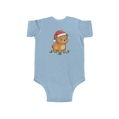 Adorable Christmas Bear Bodysuit, Cute Baby Outfit, Holiday Gift, Infant Christmas Apparel, Santa Bear Baby Onesie