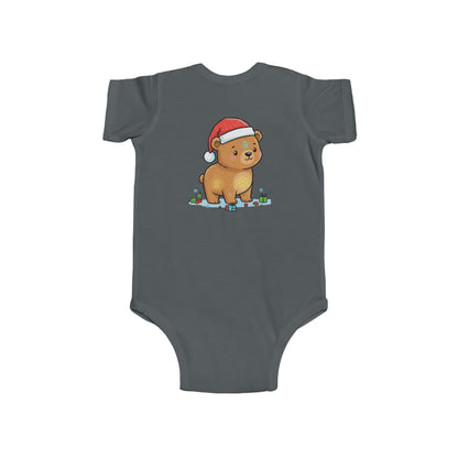 Adorable Christmas Bear Bodysuit, Cute Baby Outfit, Holiday Gift, Infant Christmas Apparel, Santa Bear Baby Onesie