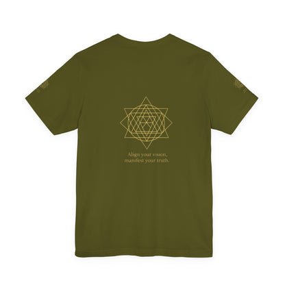 Spiritual Symbol Unisex Tee - Sacred Geometry Align with Your Inner Peace, Yoga Shirt, Meditation Top, Gift for Wellness Enthusiasts
