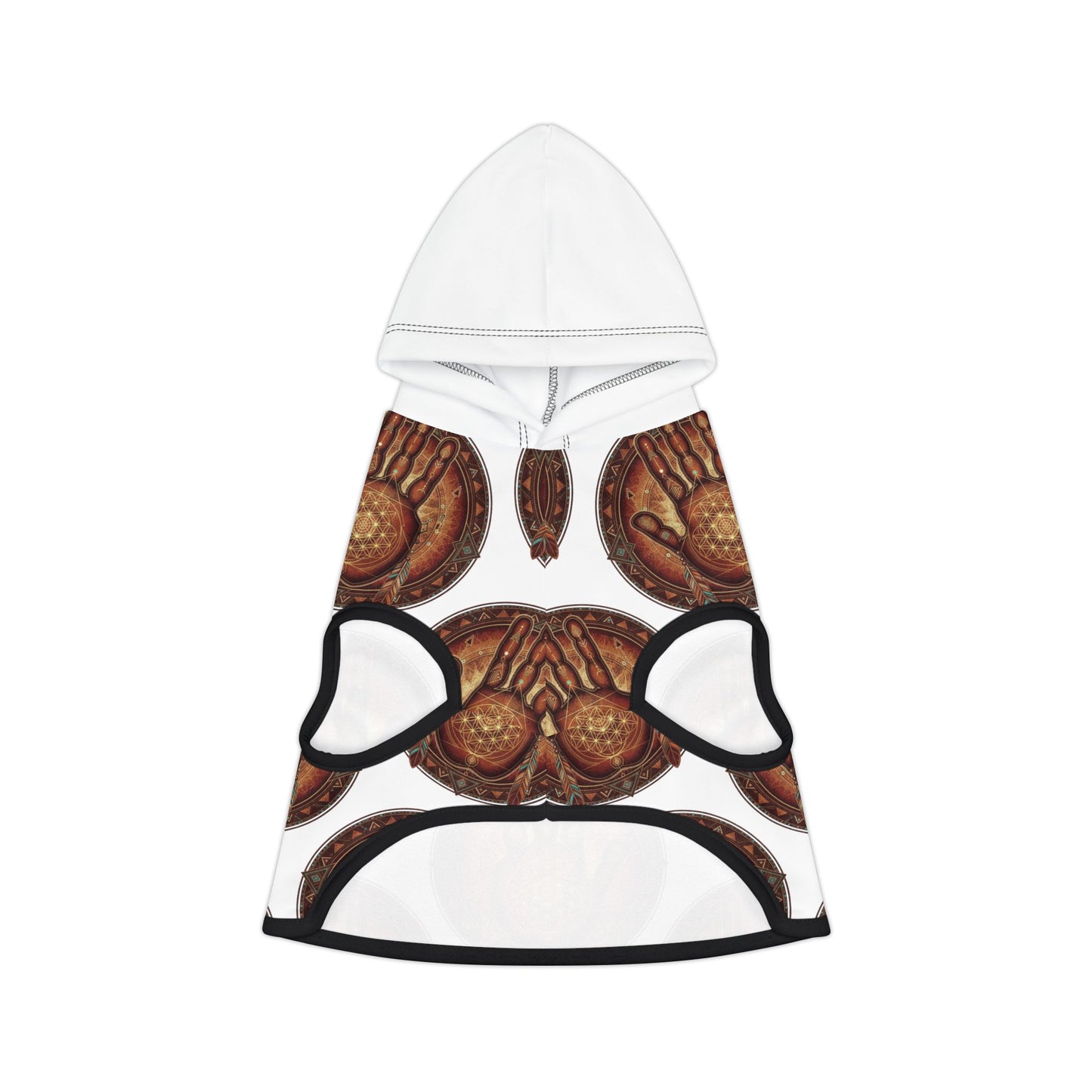 Geometric Native Art Pet Hoodie, Sacred Geometry Dog Sweater, Tribal Aztec Animal Pullover, Boho Puppy Jumper, Ethno Canine Sweatshirt