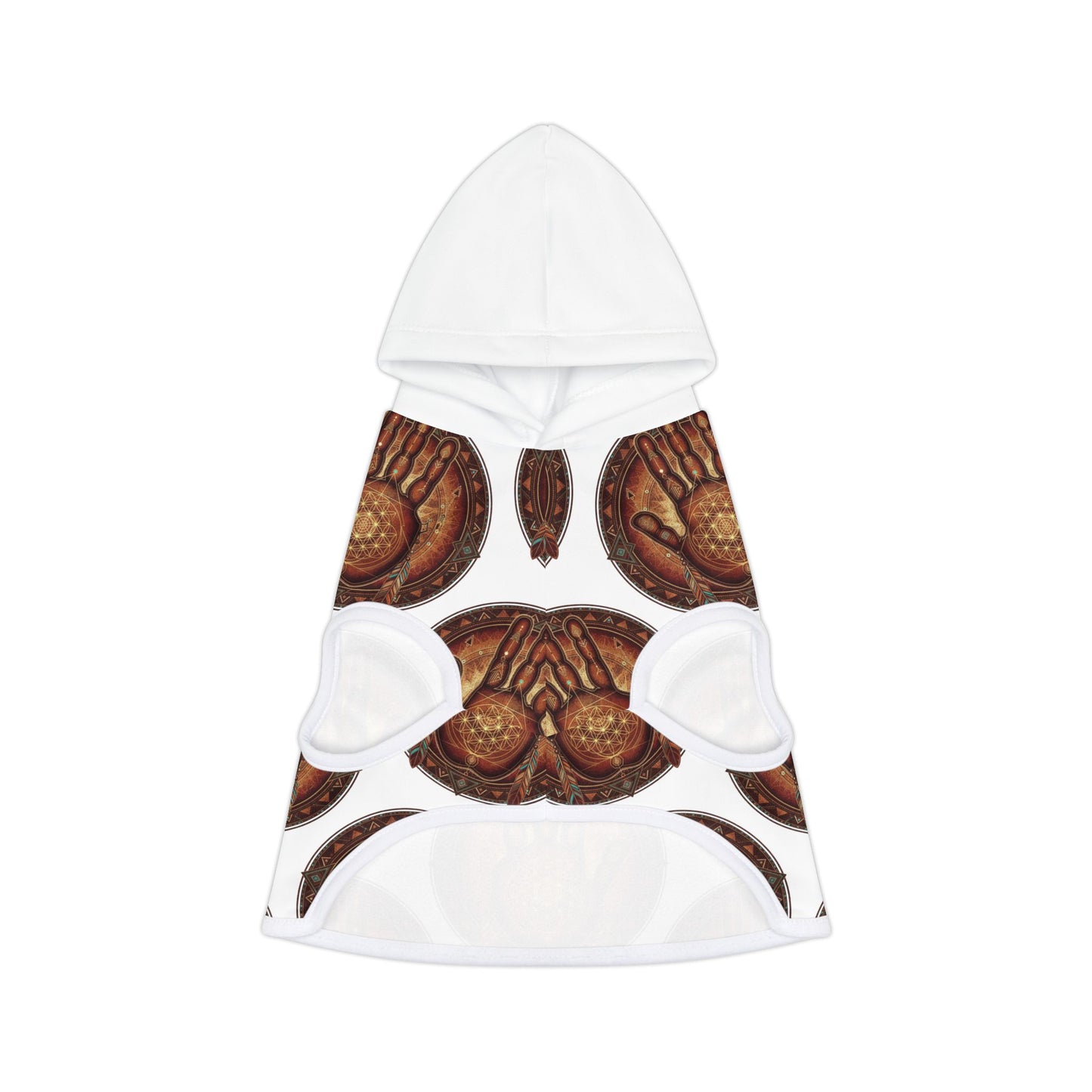 Geometric Native Art Pet Hoodie, Sacred Geometry Dog Sweater, Tribal Aztec Animal Pullover, Boho Puppy Jumper, Ethno Canine Sweatshirt