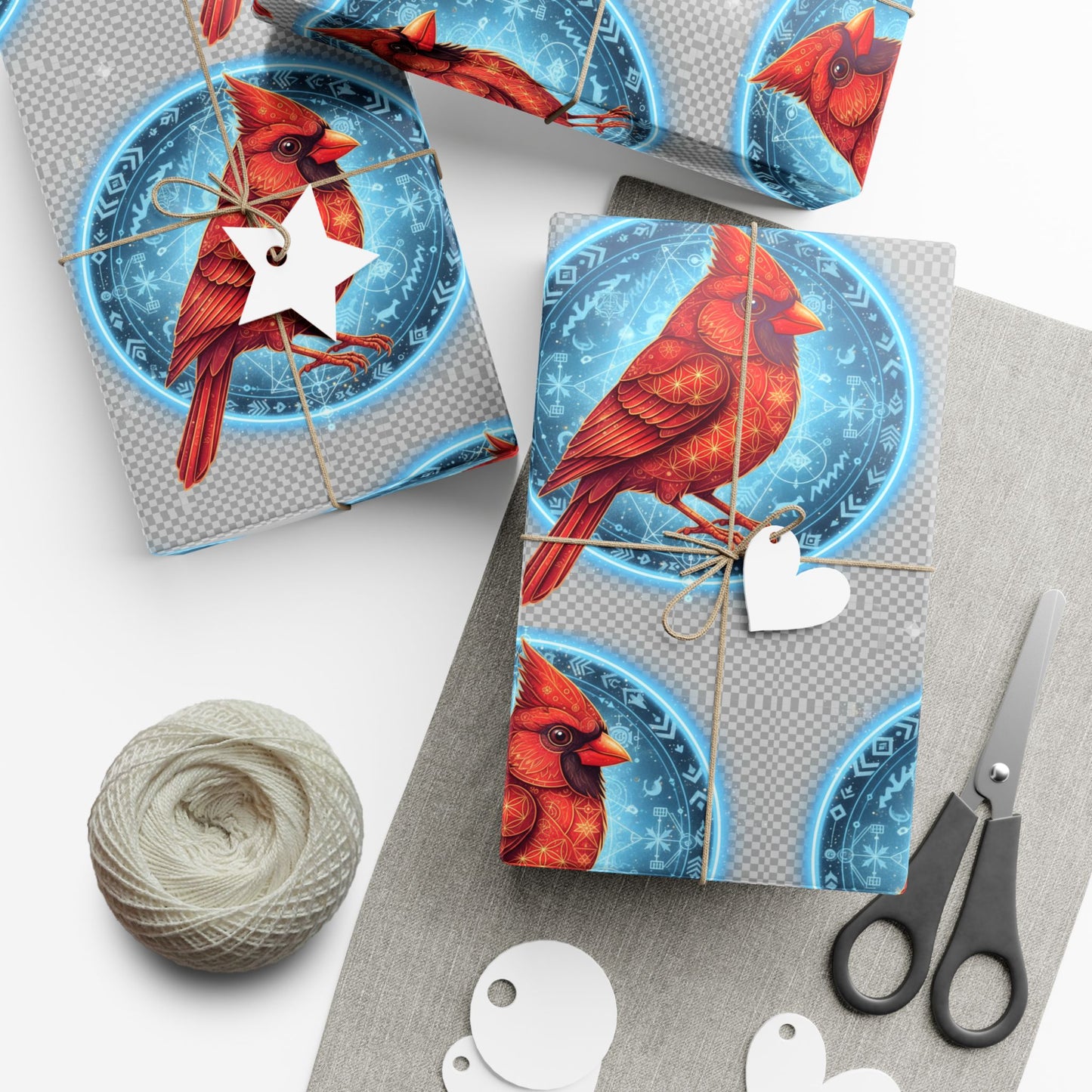 Festive Cardinal Gift Wrap Papers, Holiday Wrapping Paper, Christmas Gift Wrap, Nature-Themed Gift Wrapping, Eco-Friendly Gift Decorations