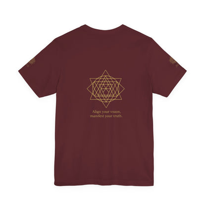 Spiritual Symbol Unisex Tee - Sacred Geometry Align with Your Inner Peace, Yoga Shirt, Meditation Top, Gift for Wellness Enthusiasts
