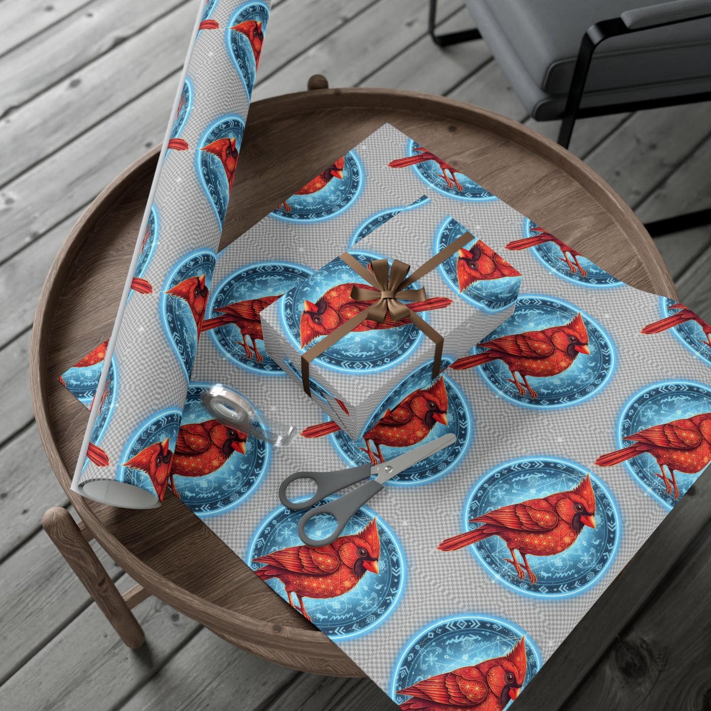 Festive Cardinal Gift Wrap Papers, Holiday Wrapping Paper, Christmas Gift Wrap, Nature-Themed Gift Wrapping, Eco-Friendly Gift Decorations