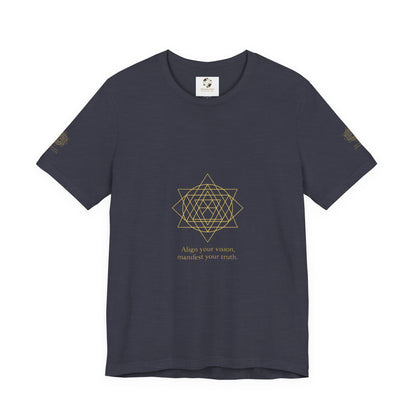 Spiritual Symbol Unisex Tee - Sacred Geometry Align with Your Inner Peace, Yoga Shirt, Meditation Top, Gift for Wellness Enthusiasts
