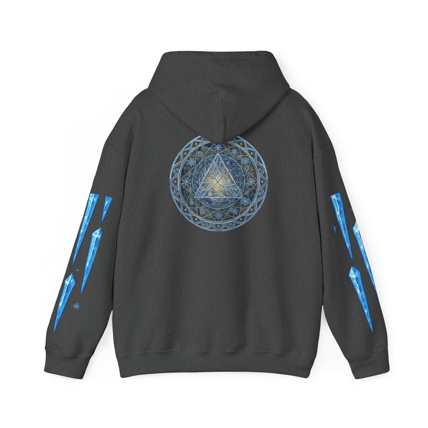 Cosmic Flow Geometric Pullover,  Sacred Geometry, Heavy Blend Hooded Sweatshirt, Christmas, Winter, Gift idea