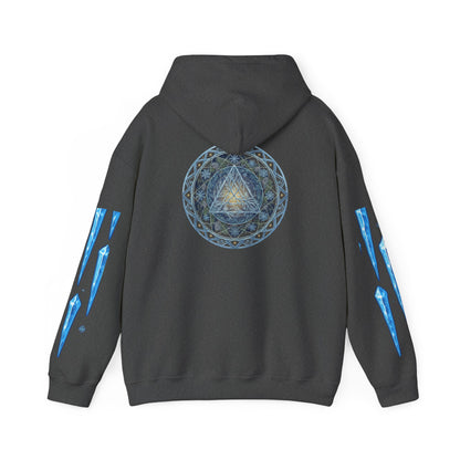 Cosmic Flow Geometric Pullover,  Sacred Geometry, Heavy Blend Hooded Sweatshirt, Christmas, Winter, Gift idea