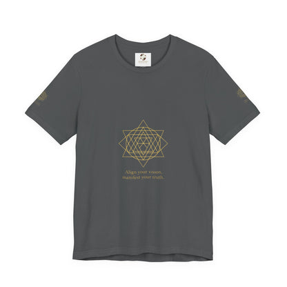 Spiritual Symbol Unisex Tee - Sacred Geometry Align with Your Inner Peace, Yoga Shirt, Meditation Top, Gift for Wellness Enthusiasts