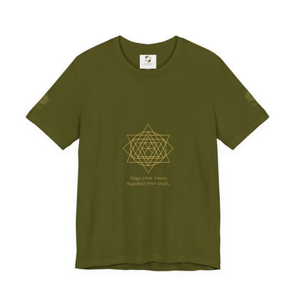 Spiritual Symbol Unisex Tee - Sacred Geometry Align with Your Inner Peace, Yoga Shirt, Meditation Top, Gift for Wellness Enthusiasts