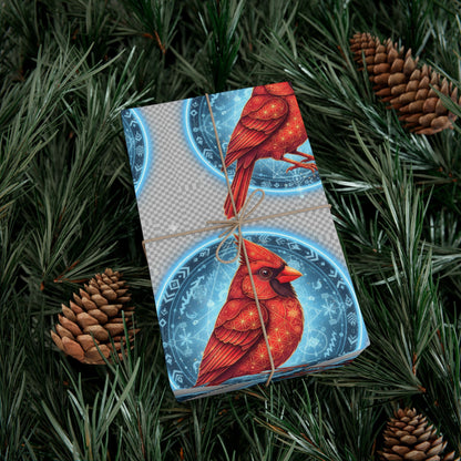 Festive Cardinal Gift Wrap Papers, Holiday Wrapping Paper, Christmas Gift Wrap, Nature-Themed Gift Wrapping, Eco-Friendly Gift Decorations