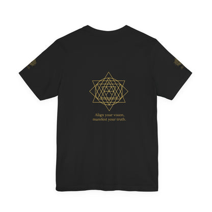 Spiritual Symbol Unisex Tee - Sacred Geometry Align with Your Inner Peace, Yoga Shirt, Meditation Top, Gift for Wellness Enthusiasts