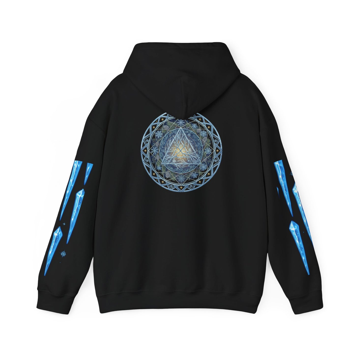 Cosmic Flow Geometric Pullover,  Sacred Geometry, Heavy Blend Hooded Sweatshirt, Christmas, Winter, Gift idea