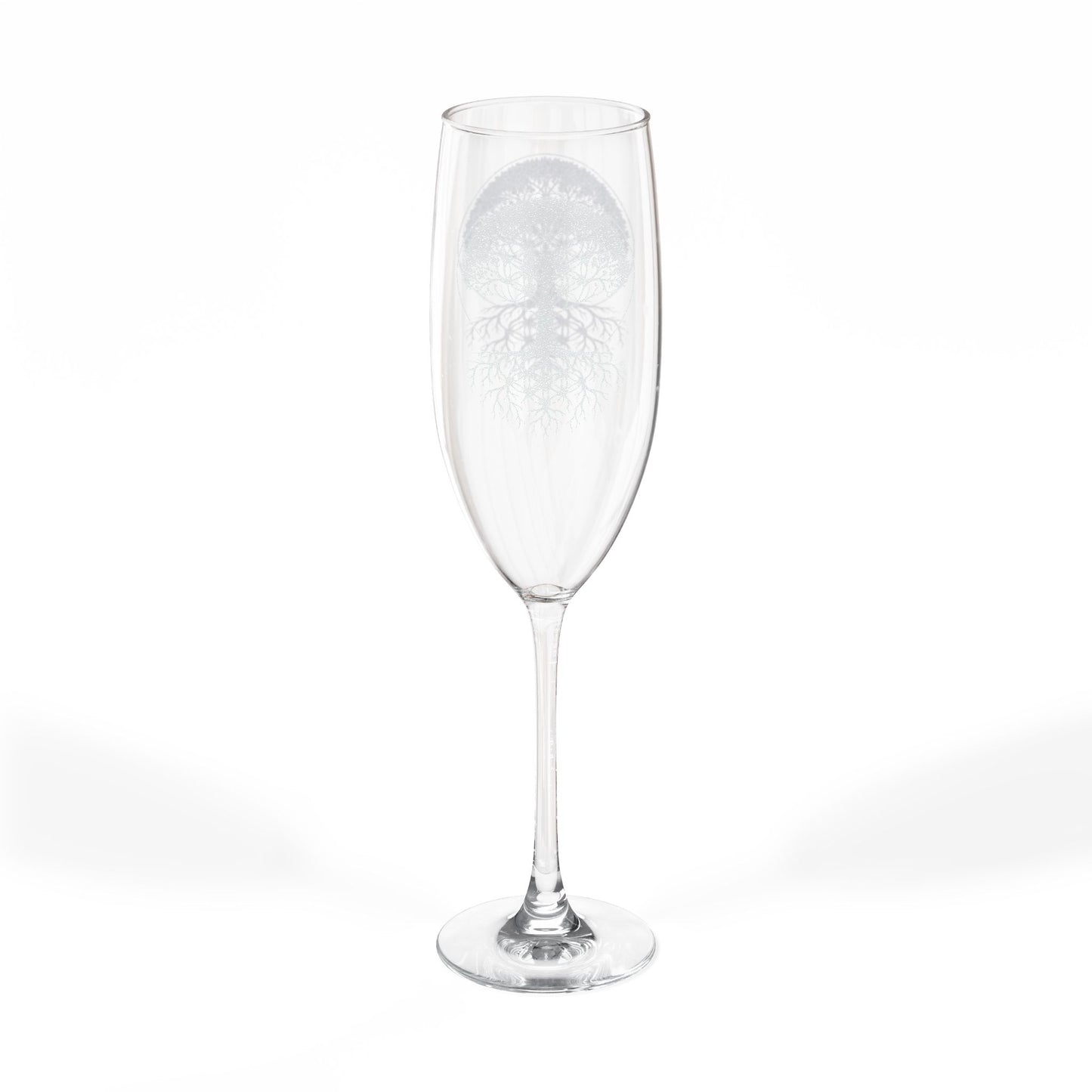 Tree of Life Engraved Champagne Glass | 8oz  Flute, Conscious Living, Sacred Geometry, Native Art