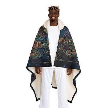 Intricate Angel Sacred Geometry Hooded Sherpa Blanket | Celestial  Cozy Fleece Throw | Spiritual Totem Cloak | Mystical Boho Decor Gift