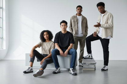 Mountain Spirit Paw Print High-Top Sneakers, Wolf Journey Tribal Art Shoes,  Men's/Women's Stained Glass Geometric Footwear,  Nature & Adventure Gift