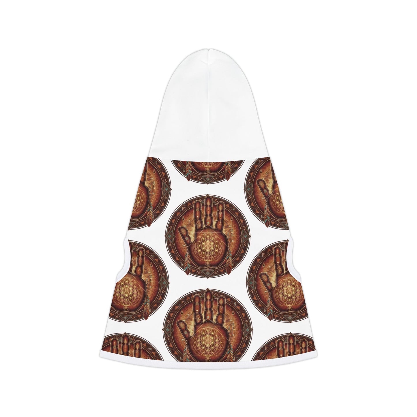 Geometric Native Art Pet Hoodie, Sacred Geometry Dog Sweater, Tribal Aztec Animal Pullover, Boho Puppy Jumper, Ethno Canine Sweatshirt