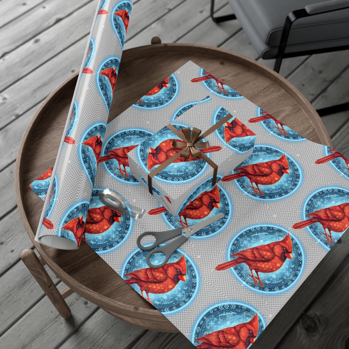 Festive Cardinal Gift Wrap Papers, Holiday Wrapping Paper, Christmas Gift Wrap, Nature-Themed Gift Wrapping, Eco-Friendly Gift Decorations