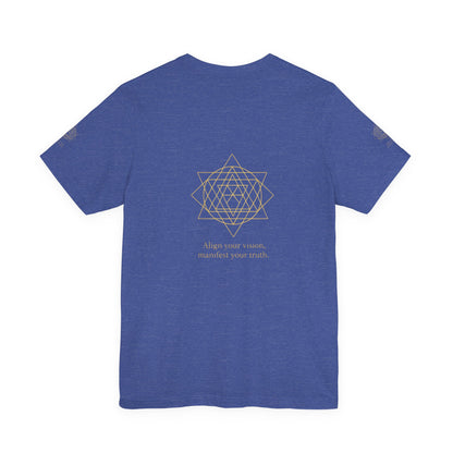 Spiritual Symbol Unisex Tee - Sacred Geometry Align with Your Inner Peace, Yoga Shirt, Meditation Top, Gift for Wellness Enthusiasts