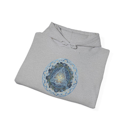 Cosmic Flow Geometric Pullover,  Sacred Geometry, Heavy Blend Hooded Sweatshirt, Christmas, Winter, Gift idea