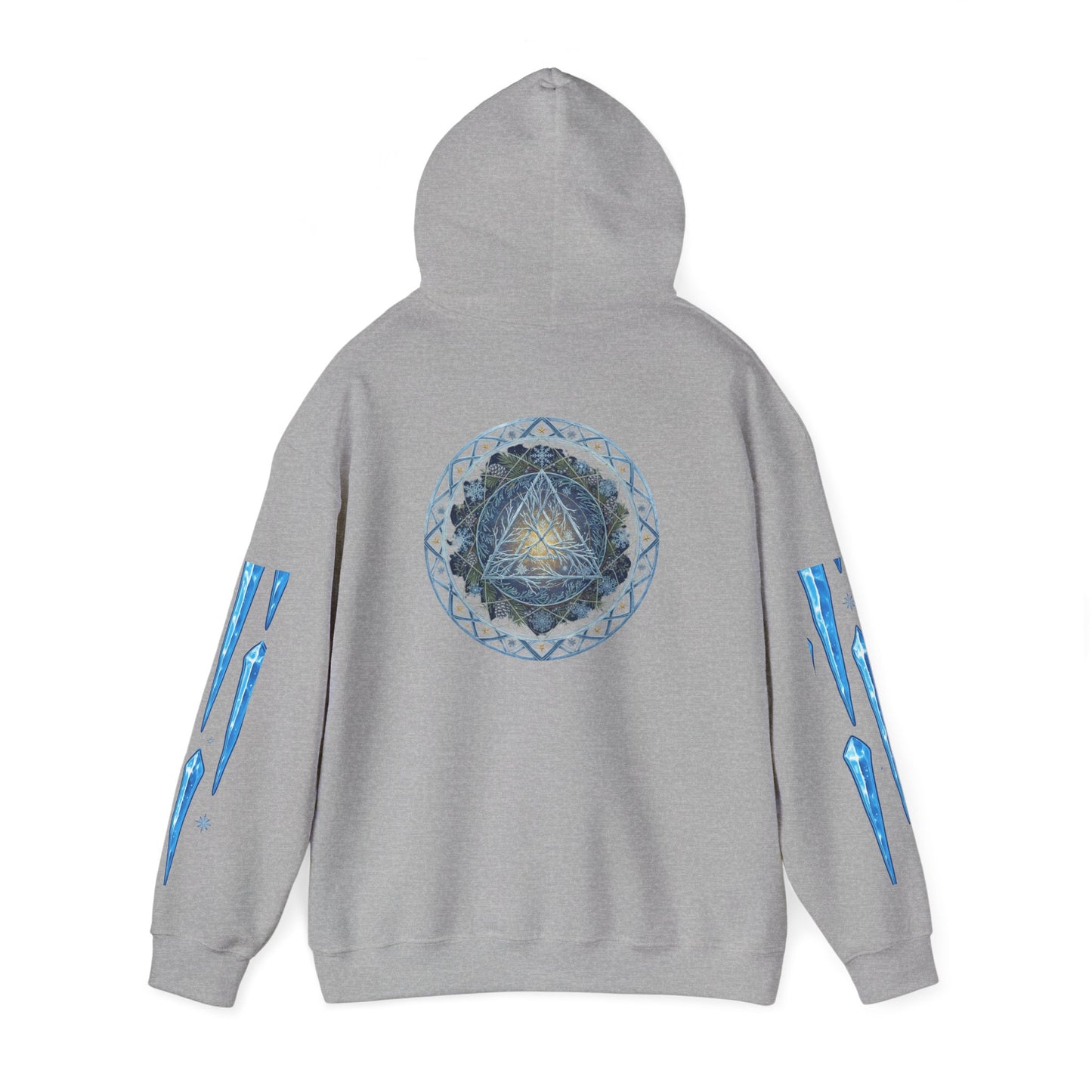 Cosmic Flow Geometric Pullover,  Sacred Geometry, Heavy Blend Hooded Sweatshirt, Christmas, Winter, Gift idea