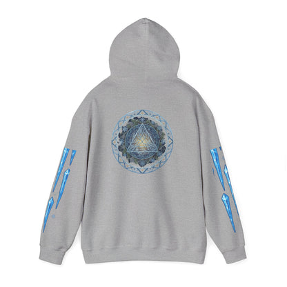 Cosmic Flow Geometric Pullover,  Sacred Geometry, Heavy Blend Hooded Sweatshirt, Christmas, Winter, Gift idea