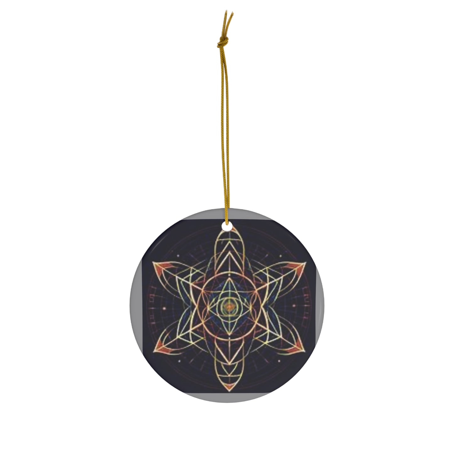 Metaphysical Star Ornament, Ceramic Christmas Decor, Spiritual Gift, Bohemian Holiday Decor, Unique Home Decoration