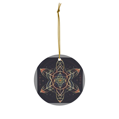 Metaphysical Star Ornament, Ceramic Christmas Decor, Spiritual Gift, Bohemian Holiday Decor, Unique Home Decoration