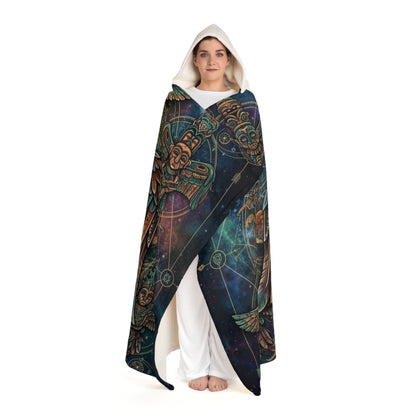 Intricate Angel Sacred Geometry Hooded Sherpa Blanket | Celestial  Cozy Fleece Throw | Spiritual Totem Cloak | Mystical Boho Decor Gift