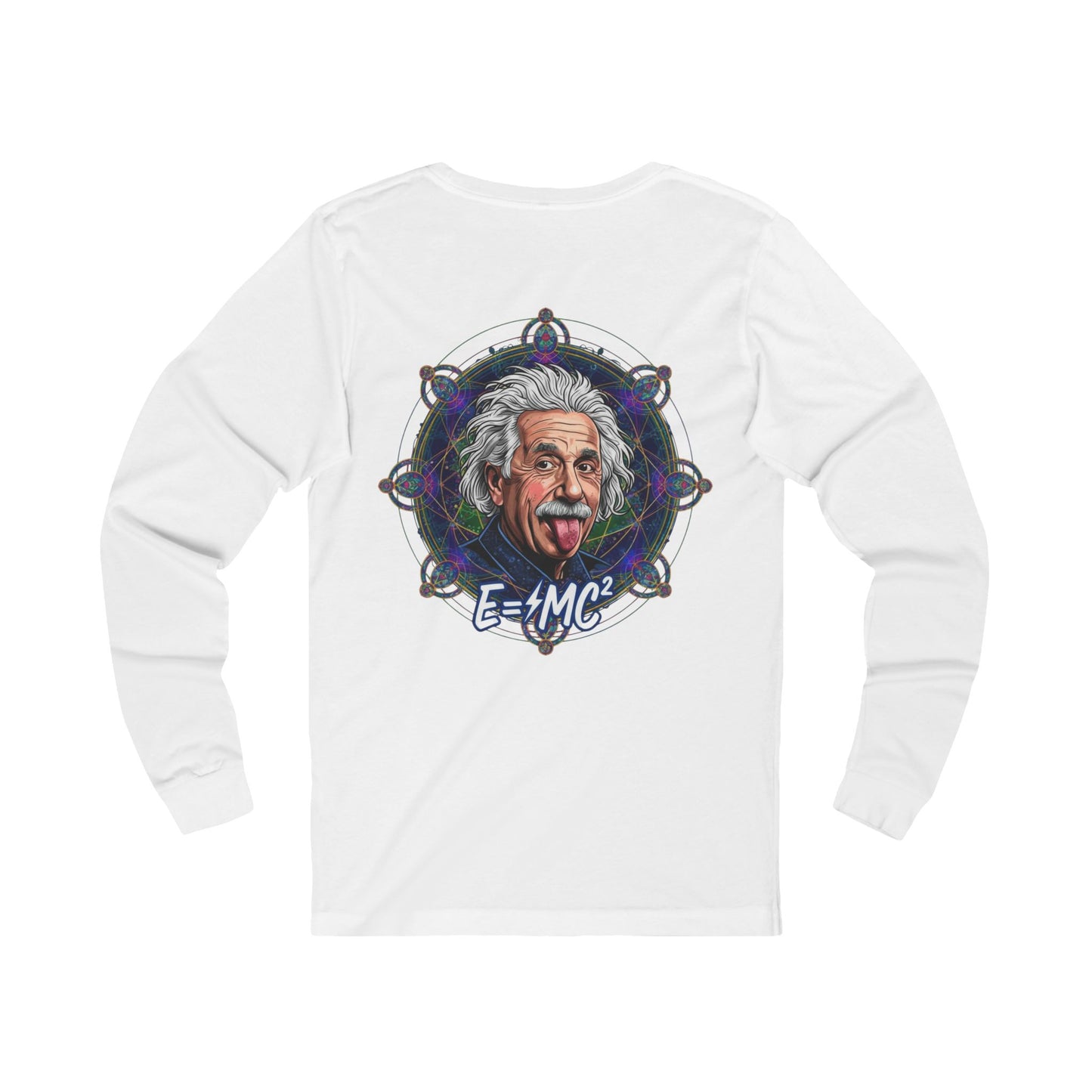 Mind Over Matter Einstein and the Flower of Life, Sacred Relativity: Geometry Tee, Einstein sketch Long Sleeve Tee,  Science physics shirt