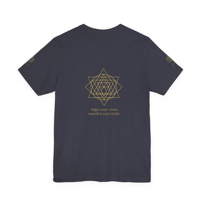 Spiritual Symbol Unisex Tee - Sacred Geometry Align with Your Inner Peace, Yoga Shirt, Meditation Top, Gift for Wellness Enthusiasts