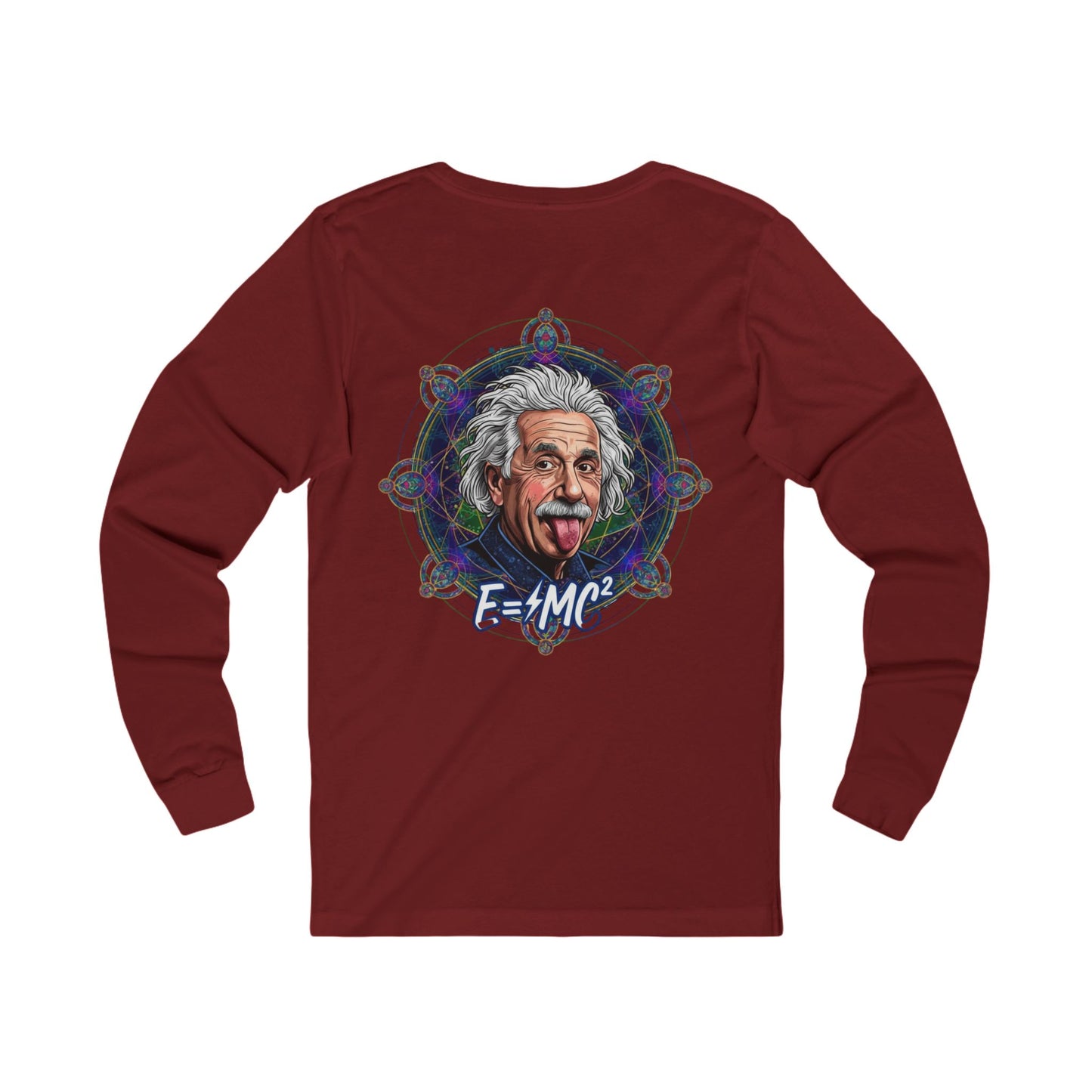 Mind Over Matter Einstein and the Flower of Life, Sacred Relativity: Geometry Tee, Einstein sketch Long Sleeve Tee,  Science physics shirt