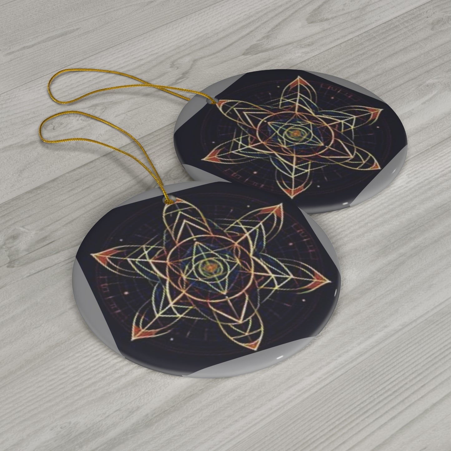 Metaphysical Star Ornament, Ceramic Christmas Decor, Spiritual Gift, Bohemian Holiday Decor, Unique Home Decoration