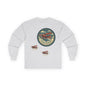 Amelia Earhart Portrait Long Sleeve Tee | Vintage Biplane Aviation Badge