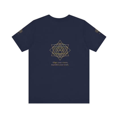 Spiritual Symbol Unisex Tee - Sacred Geometry Align with Your Inner Peace, Yoga Shirt, Meditation Top, Gift for Wellness Enthusiasts