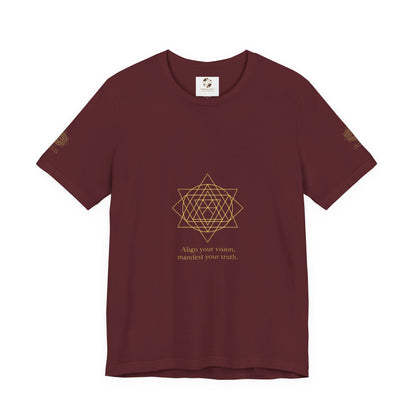 Spiritual Symbol Unisex Tee - Sacred Geometry Align with Your Inner Peace, Yoga Shirt, Meditation Top, Gift for Wellness Enthusiasts