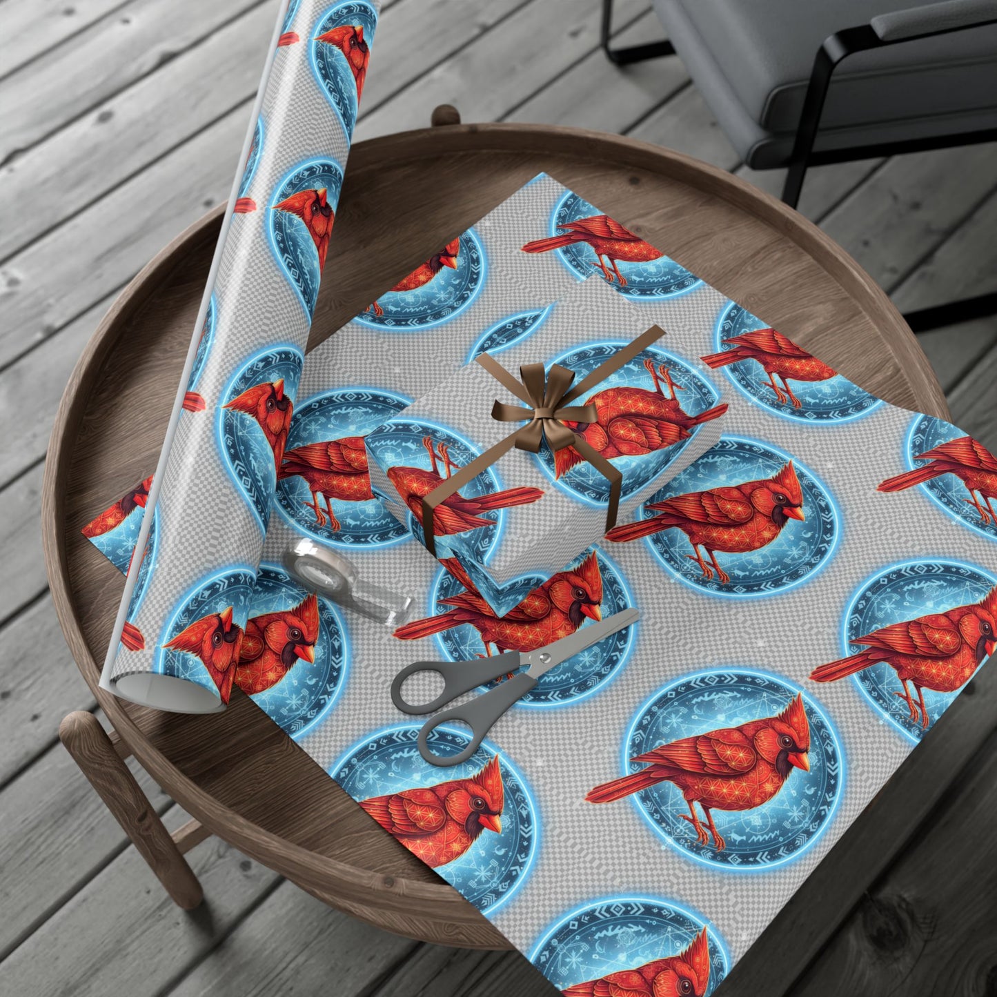 Festive Cardinal Gift Wrap Papers, Holiday Wrapping Paper, Christmas Gift Wrap, Nature-Themed Gift Wrapping, Eco-Friendly Gift Decorations