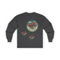 Amelia Earhart Portrait Long Sleeve Tee | Vintage Biplane Aviation Badge
