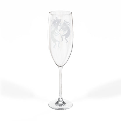 Dancing Rooster Champagne Glass | Engraved 8oz Flute,Conscious Living Sacred Geometry, Native Art
