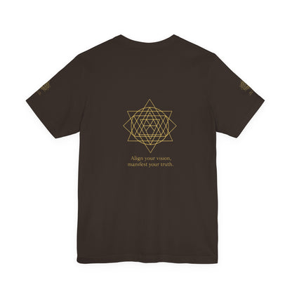 Spiritual Symbol Unisex Tee - Sacred Geometry Align with Your Inner Peace, Yoga Shirt, Meditation Top, Gift for Wellness Enthusiasts