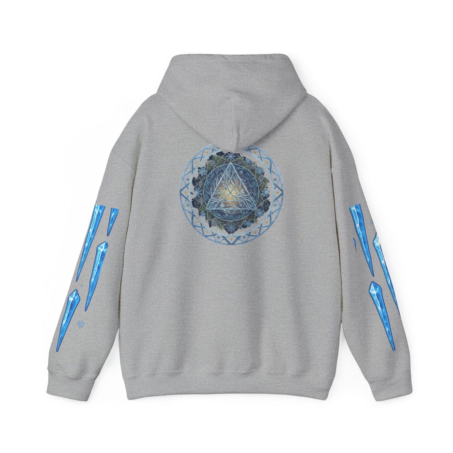 Cosmic Flow Geometric Pullover,  Sacred Geometry, Heavy Blend Hooded Sweatshirt, Christmas, Winter, Gift idea