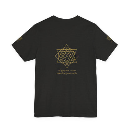 Spiritual Symbol Unisex Tee - Sacred Geometry Align with Your Inner Peace, Yoga Shirt, Meditation Top, Gift for Wellness Enthusiasts
