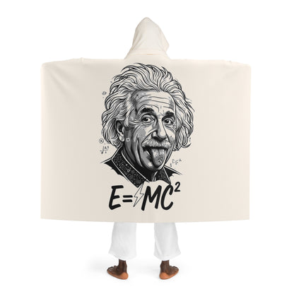 Einstein Hooded Sherpa Fleece Blanket - Cozy and Warm Throw Blanket for Science Lovers - Unique Home Decor Accent, Soft and Plush Winter