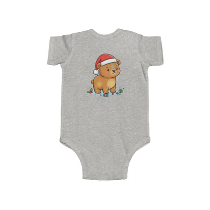Adorable Christmas Bear Bodysuit, Cute Baby Outfit, Holiday Gift, Infant Christmas Apparel, Santa Bear Baby Onesie