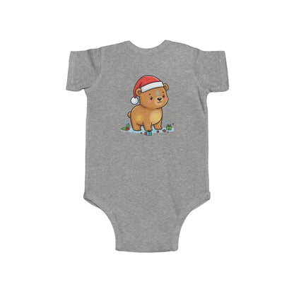 Adorable Christmas Bear Bodysuit, Cute Baby Outfit, Holiday Gift, Infant Christmas Apparel, Santa Bear Baby Onesie