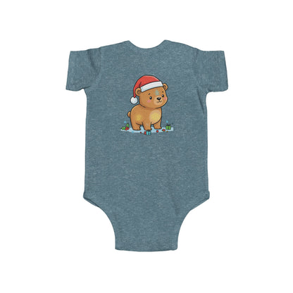 Adorable Christmas Bear Bodysuit, Cute Baby Outfit, Holiday Gift, Infant Christmas Apparel, Santa Bear Baby Onesie