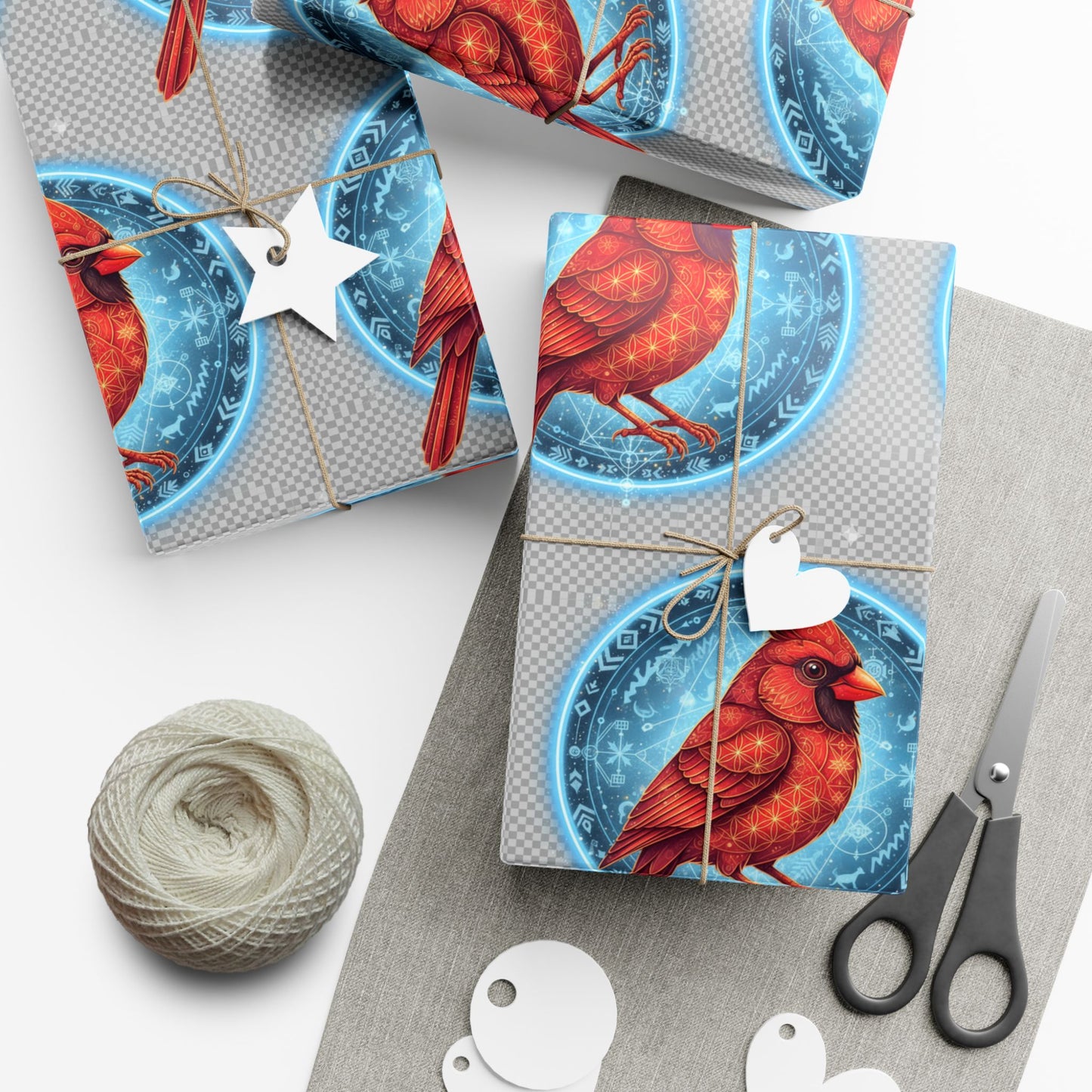 Festive Cardinal Gift Wrap Papers, Holiday Wrapping Paper, Christmas Gift Wrap, Nature-Themed Gift Wrapping, Eco-Friendly Gift Decorations