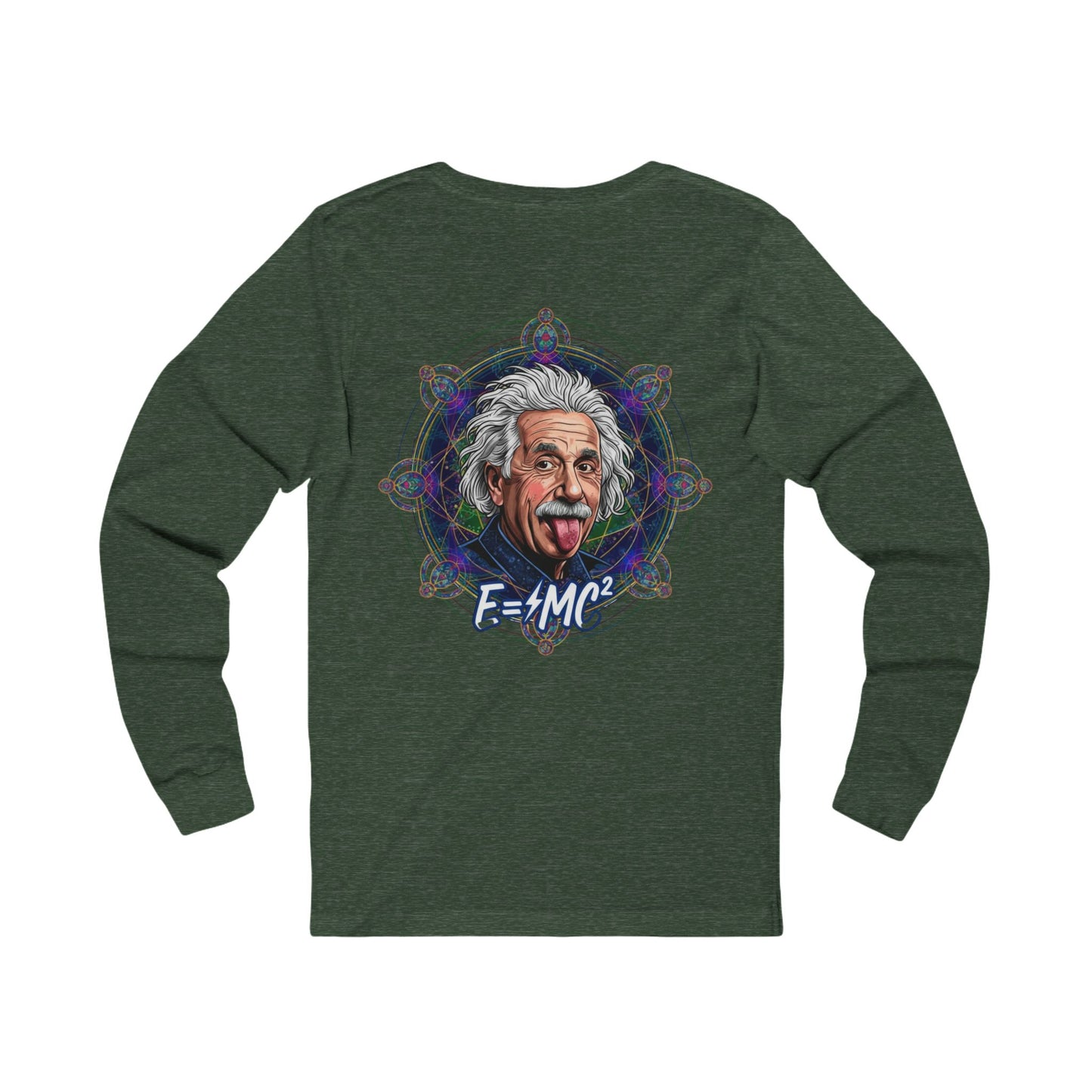 Mind Over Matter Einstein and the Flower of Life, Sacred Relativity: Geometry Tee, Einstein sketch Long Sleeve Tee,  Science physics shirt